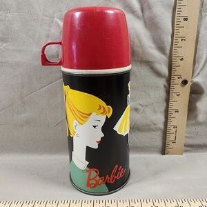 1962 Barbie Doll Metal Lunchbox Thermos Only Clean Used Mattel